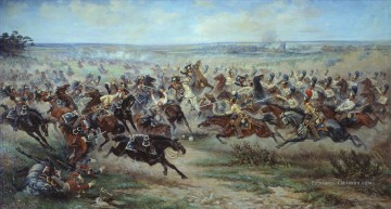  Juin Peintre - Une accusation de la garde russe Leib le 2 juin 1807 Viktor Mazurovsky guerre militaire